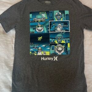 Hurley Kids L Charcoal Tee with Comic Graphics